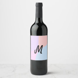 Etiqueta Para Botella De Vino logotipo de monograma mínimo simple personalizado 