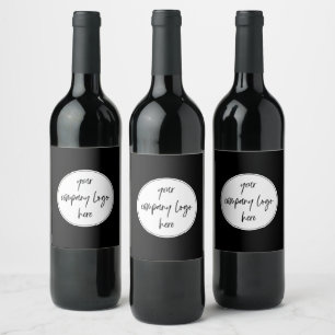 Etiqueta Para Botella De Vino Logotipo de negocio Minimalista moderno para perso