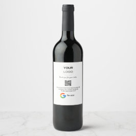 Etiqueta Para Botella De Vino logotipo de reseña de negocio de Google Scan QR re