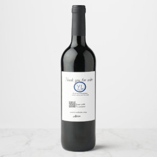 Etiqueta Para Botella De Vino logotipo del sitio web de código QR de revisión de