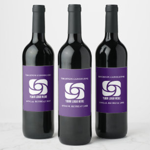 Etiqueta Para Botella De Vino Logotipo empresarial morado para fiesta corporativ