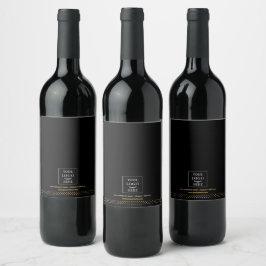 Etiqueta Para Botella De Vino Logotipo moderno de negocio con puntos negros dora