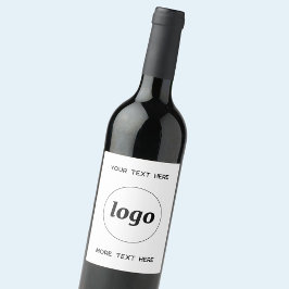 Etiqueta Para Botella De Vino Logotipo simple con promoción de negocios de texto