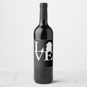 Etiqueta Para Botella De Vino Lop Rabbit Lover I Love Bunnies Graphic
