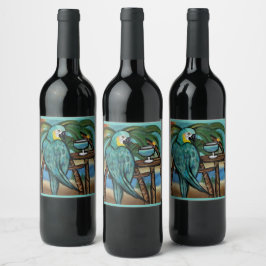Etiqueta Para Botella De Vino Loritos de Fiesta                   