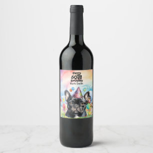 Etiqueta Para Botella De Vino Los amantes del perro bulldog francés Fiesta de lo
