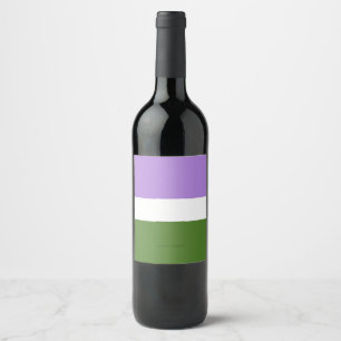 Etiqueta Para Botella De Vino Los colores de la bandera del orgullo de género de