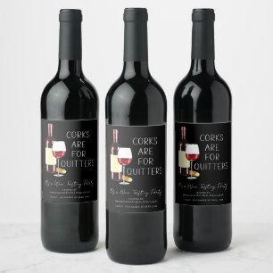 Etiqueta Para Botella De Vino "Los Corchos Son Para Los Que Abandonan" Fiesta de