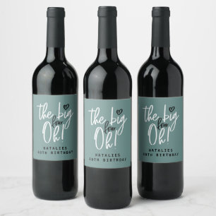 Etiqueta Para Botella De Vino ¡Los cuatro grandes, oh! 40.º favor verde azulad