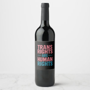 Etiqueta Para Botella De Vino Los derechos trans son derechos humanos Orgullo tr