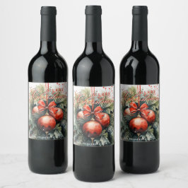 Etiqueta Para Botella De Vino Los encantadores Navidades de acuarela moderna Mis