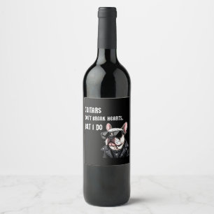 Etiqueta Para Botella De Vino Los guitarras no rompen corazones, pero lo hago