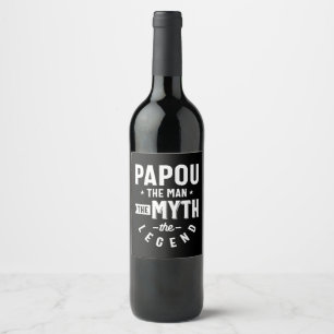 Etiqueta Para Botella De Vino Los Hombres Papou El Hombre El Mito El Regalo De L