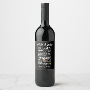 Etiqueta Para Botella De Vino Los jefes Wine día o semana del aprecio de Boss d