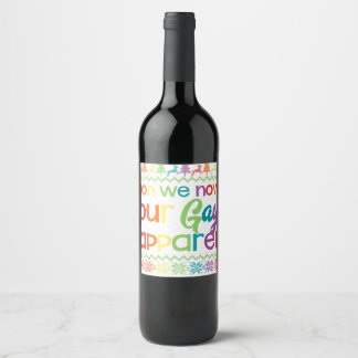 Etiqueta Para Botella De Vino Los Navidades gay son divertidos LGBT, ahora tenem