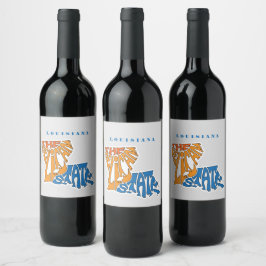 Etiqueta Para Botella De Vino Louisiana Nickname Word Art