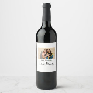 Etiqueta Para Botella De Vino Love Forever LGbtq pareja orgullo agregar nombre d