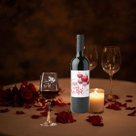 Etiqueta Para Botella De Vino Love Is In The Air Wine Label Set
