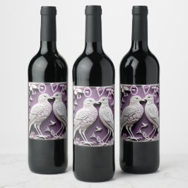 ETIQUETA PARA BOTELLA DE VINO LOVEBIRDS
