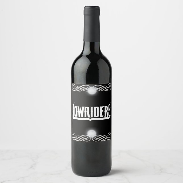 Etiqueta Para Botella De Vino Lowrider (Anverso)