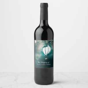 Etiqueta Para Botella De Vino Luces de Cuerda de Verano de Jardín Encantado Boda