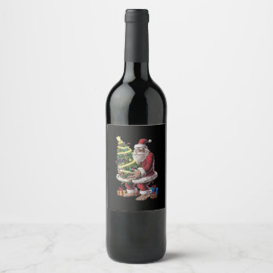 Etiqueta Para Botella De Vino Luces de Navidad para árbol de Bigfoot Navidad Ama