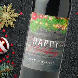Etiqueta Para Botella De Vino Luces festivas bautizan a Navidades feriados rusos
