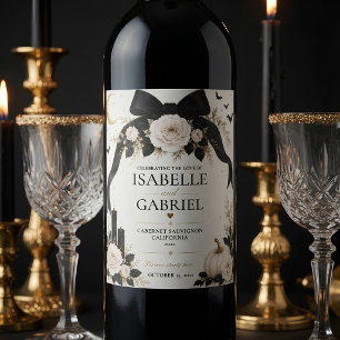Etiqueta Para Botella De Vino Lujo gótico arco negro boda
