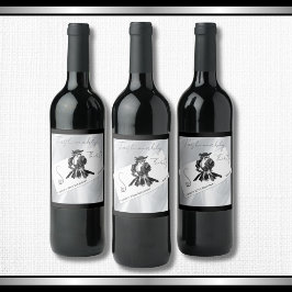 Etiqueta Para Botella De Vino Lujo Moderno Cumpleaños 30 Ropa de Alta Costura