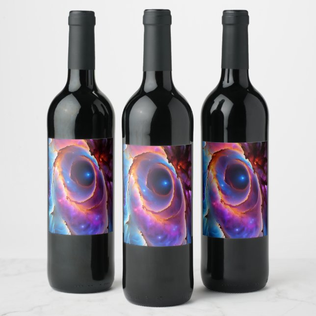 Etiqueta Para Botella De Vino "Luminara" - Nebula y galaxias (Botellas)