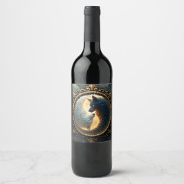 Etiqueta Para Botella De Vino Lunar Balance – Where Shadows Embrace the Light. 