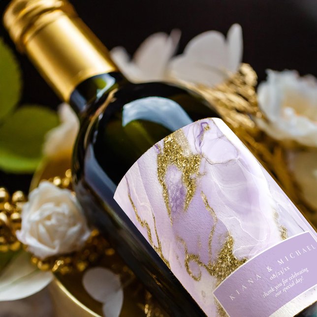 Etiqueta Para Botella De Vino Lux Ink Lavender Resumen ID990 (Subido por el creador)