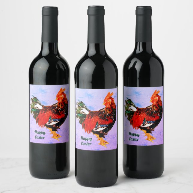 Etiqueta Para Botella De Vino macho gallináceo ,galoster Personalizado (Botellas)