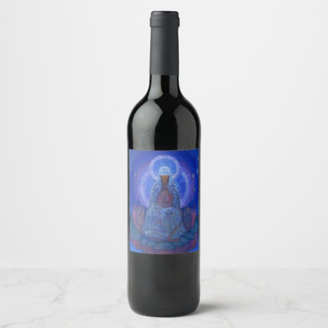 Etiqueta Para Botella De Vino Madre del mundo, 1924 por Nicholas Roerich (Anverso)