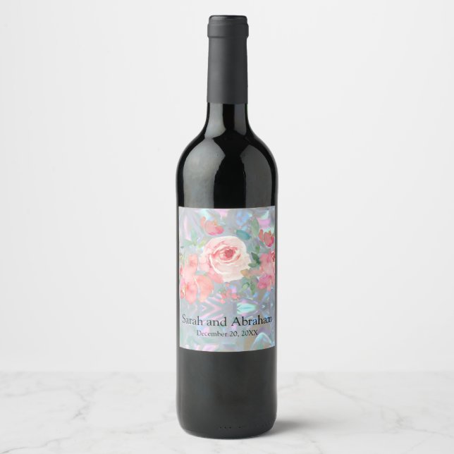 Etiqueta Para Botella De Vino Madre Perla Falsa  (Anverso)