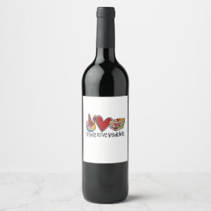 Etiqueta Para Botella De Vino Maestros Art Peace Love Leading