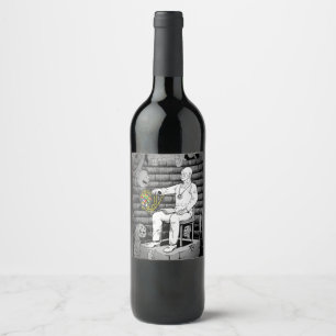 Etiqueta Para Botella De Vino Magia de Cubo con Monstruos
