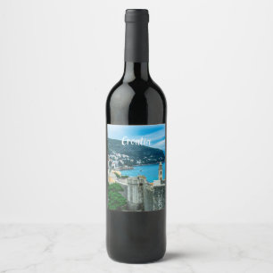 Etiqueta Para Botella De Vino Magnate mural de la ciudad de Dubrovnik
