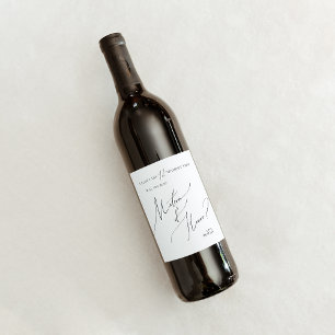 Etiqueta Para Botella De Vino Magnífico Matrón Mínimo De Guión De Propuesta De H