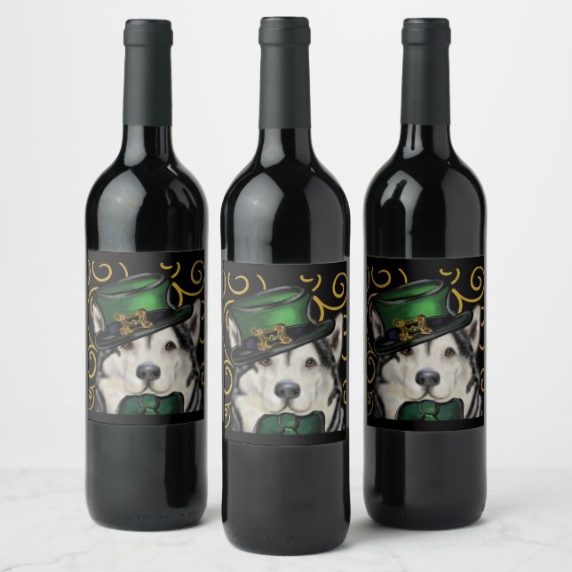 Etiqueta Para Botella De Vino Malamute de Alaska     (Botellas)