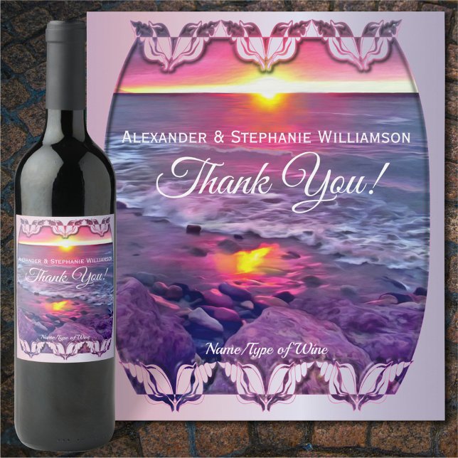 Etiqueta Para Botella De Vino Malecon Sunset 0911 (Subido por el creador)
