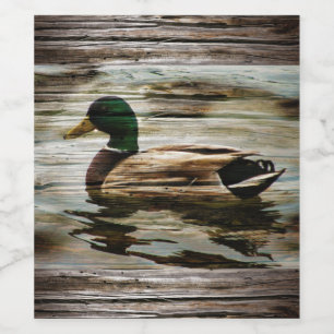 Etiqueta Para Botella De Vino Mallard Duck