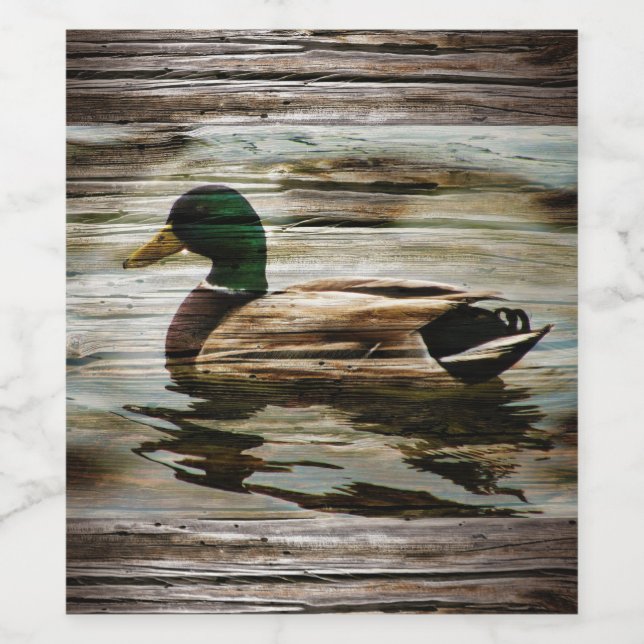 Etiqueta Para Botella De Vino Mallard Duck (Etiqueta única)