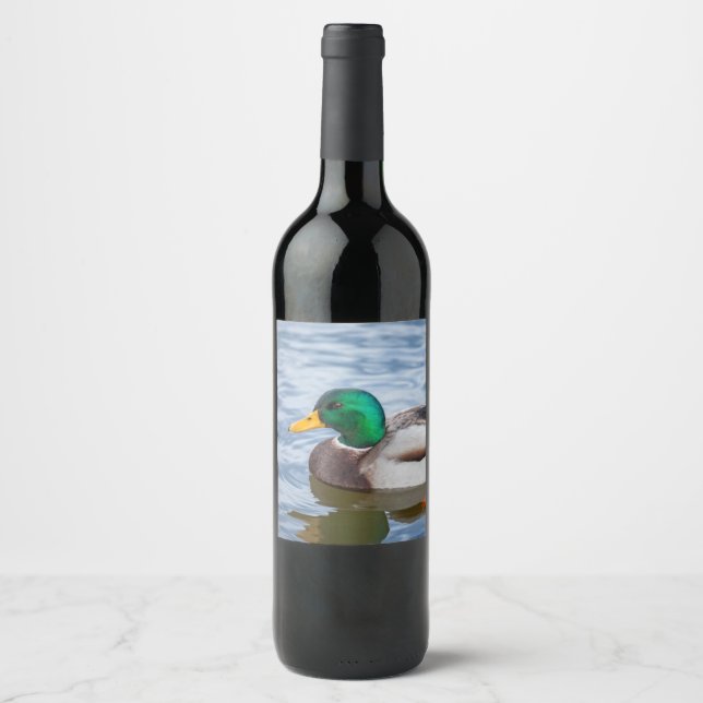 Etiqueta Para Botella De Vino Mallard Duck (Anverso)