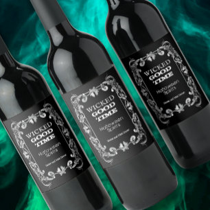 Etiqueta Para Botella De Vino Malvados Buenos tiempos Halloween Spirits
