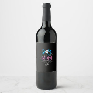 Etiqueta Para Botella De Vino Mamá divertida de chicos Mamá orgullosa Feliz día
