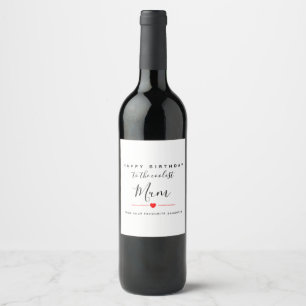 Etiqueta Para Botella De Vino Mamá feliz cumpleaños para la mamá más fría