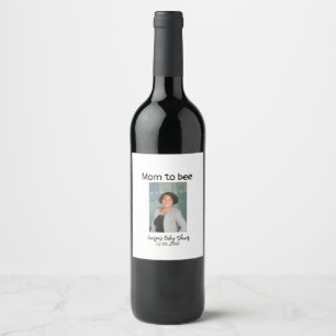 Etiqueta Para Botella De Vino Mamá va a ser abeja agregar nombre de foto fecha d