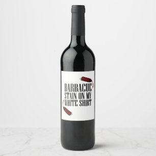 Etiqueta Para Botella De Vino Mancha de barbacoa en mi blanco