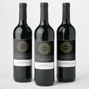 Etiqueta Para Botella De Vino Mandala dorada